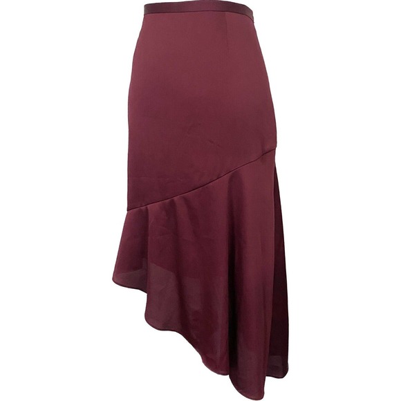 Banana Republic Burgundy Asymmetrical Skirt NWT - Picture 2 of 10
